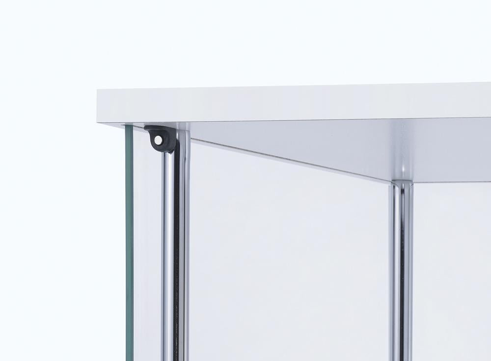 Bellatrix Rectangular 4-shelf Curio Cabinet White and Clear Half Price Furniture