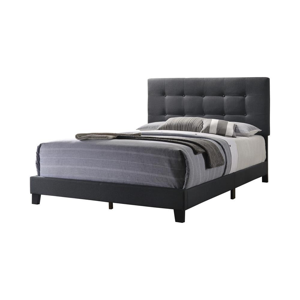 Mapes Tufted Upholstered Queen Bed Charcoal Half Price Furniture