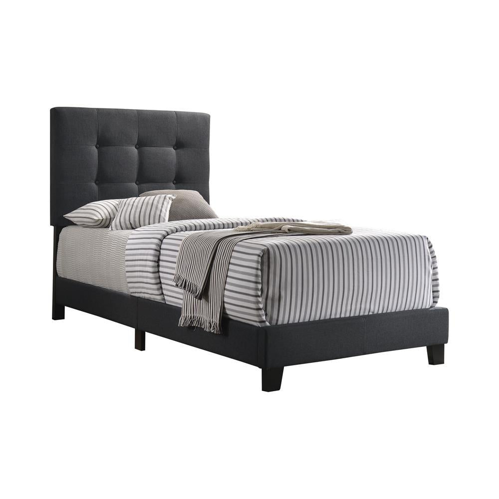 Mapes Tufted Upholstered Twin Bed Charcoal - Bed - Half Price Furniture