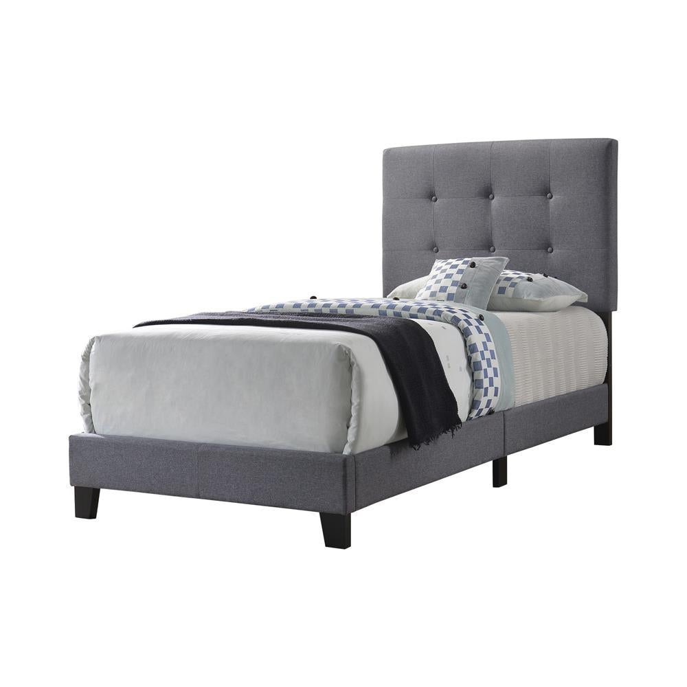 Mapes Tufted Upholstered Twin Bed Grey - Bed - Half Price Furniture