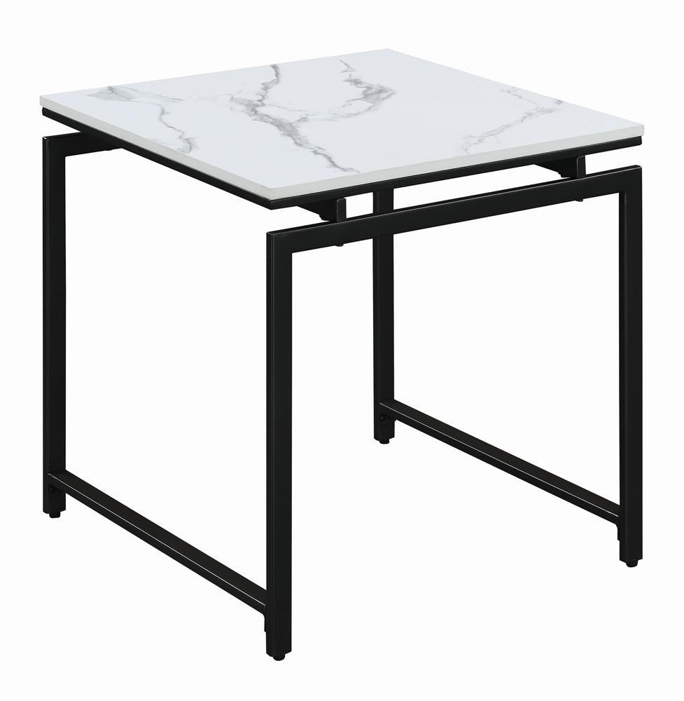 Clark 3-piece Occasional Set White and Dark Gunmetal - Table Set - Half Price Furniture