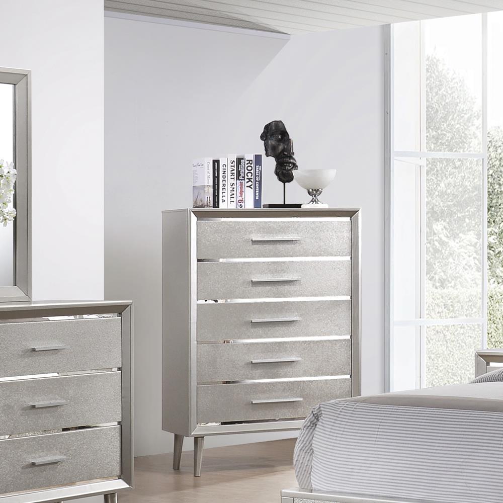 Ramon 5-drawer Chest Metallic Sterling - Chest - Half Price Furniture