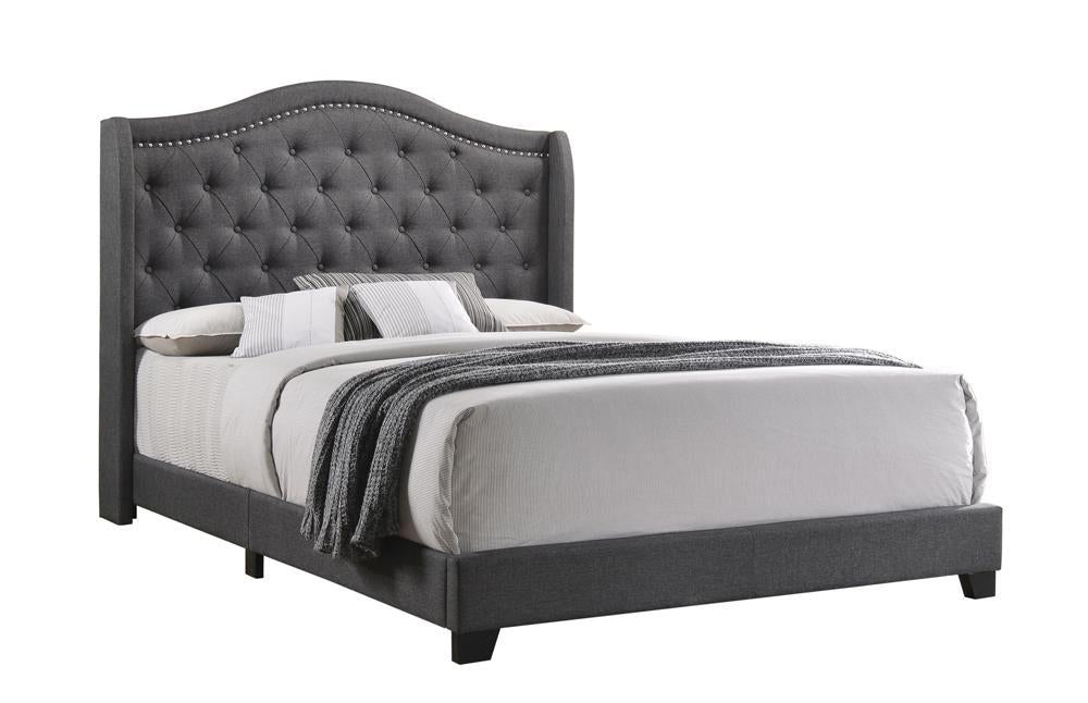 Sonoma Camel Back Eastern King Bed Grey - Bed - Half Price Furniture