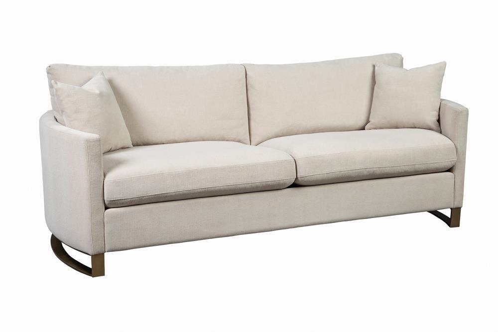 Corliss Upholstered Arched Arms Sofa Beige - Sofa - Half Price Furniture