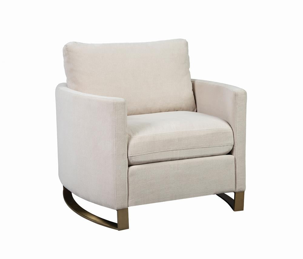 Corliss Upholstered Arched Arms Chair Beige - Chair - Half Price Furniture