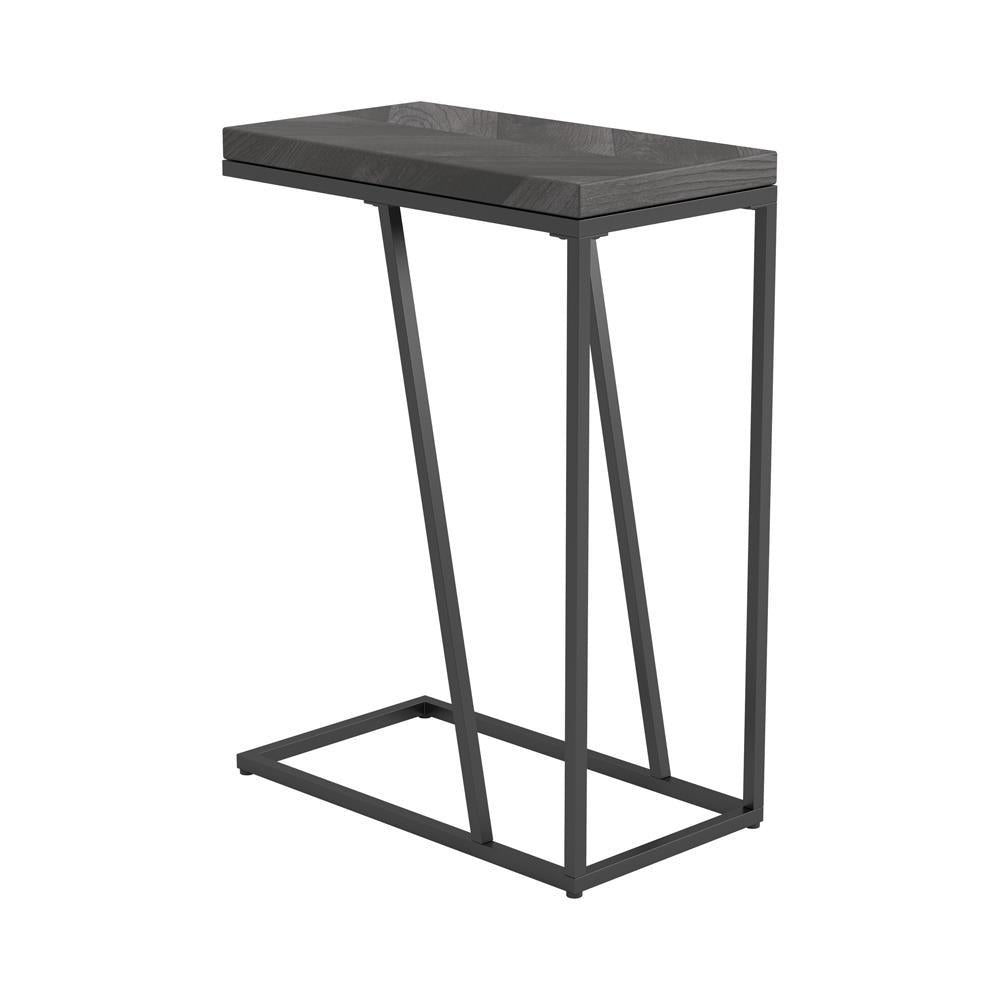 Sergio Chevron Rectangular Accent Table Rustic Grey - End Table - Half Price Furniture