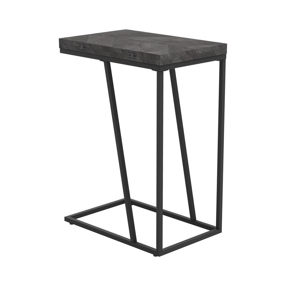Carly Expandable Chevron Rectangular Accent Table Grey - End Table - Half Price Furniture