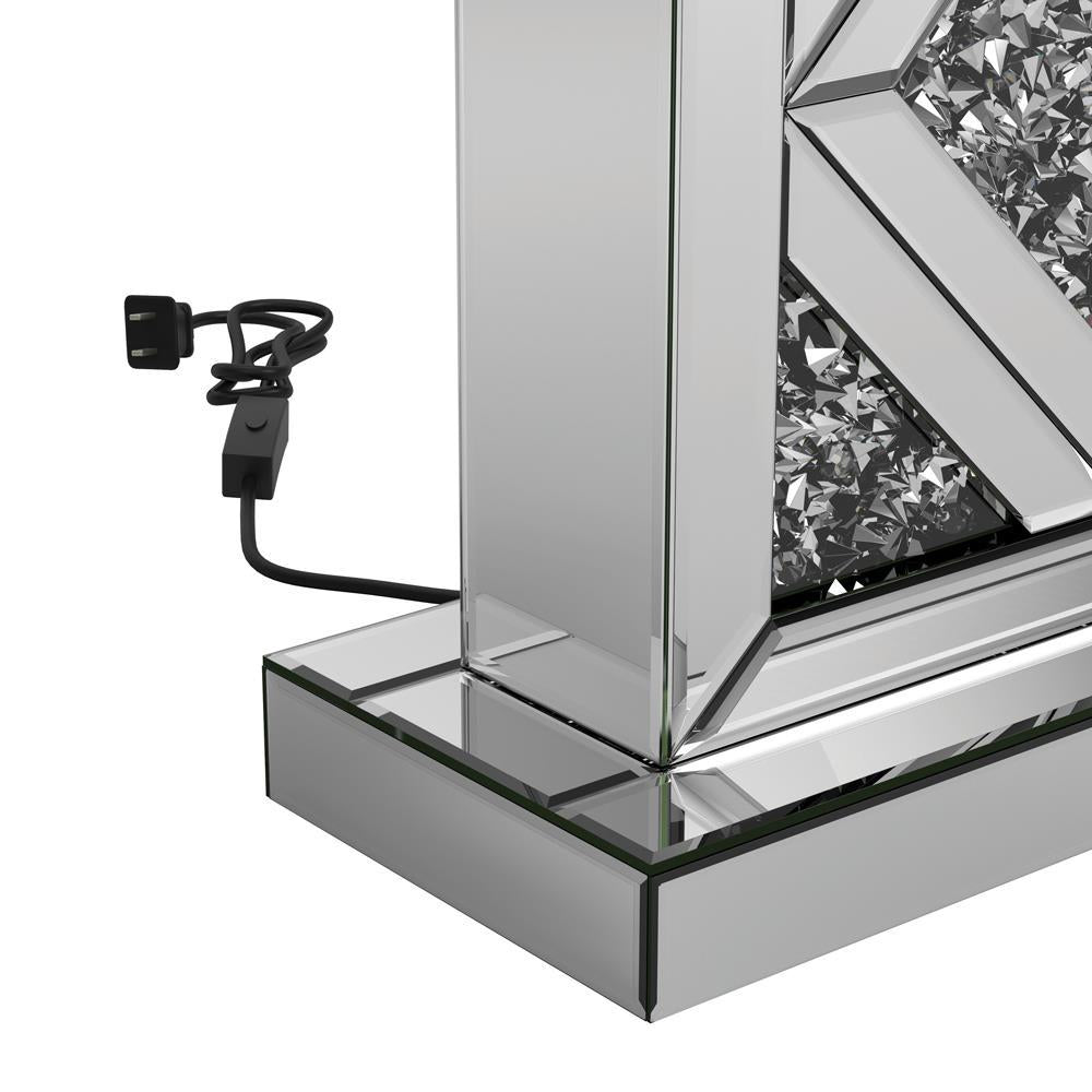 Carmen Geometric Base Table Lamp Silver - Lamp - Half Price Furniture