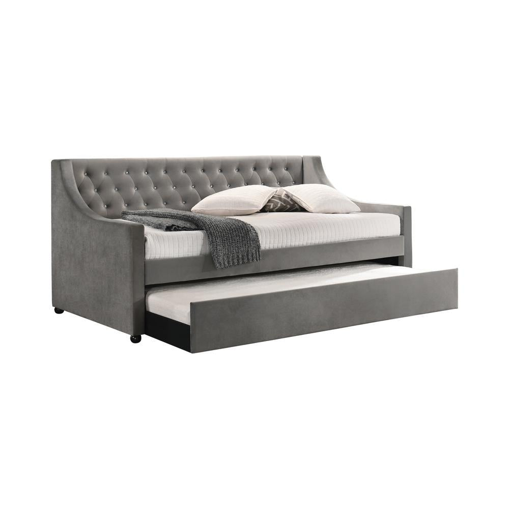 Chatsboro Twin Upholstered Daybed with Trundle Grey - Daybed - Half Price Furniture