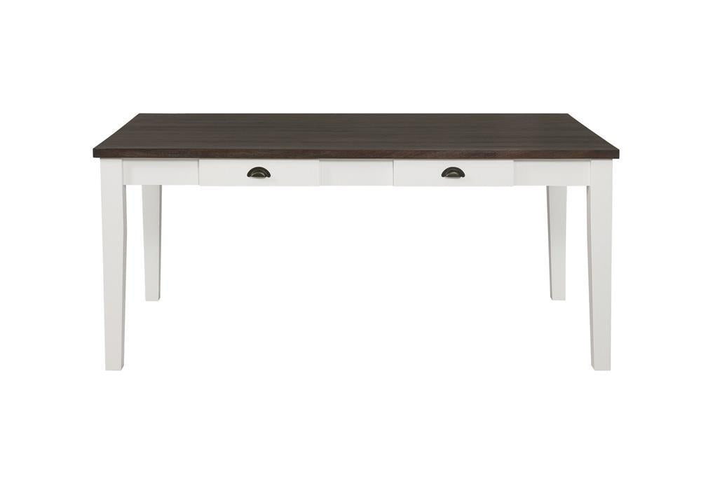 Kingman 4-drawer Dining Table Espresso and White - Dining Table - Half Price Furniture