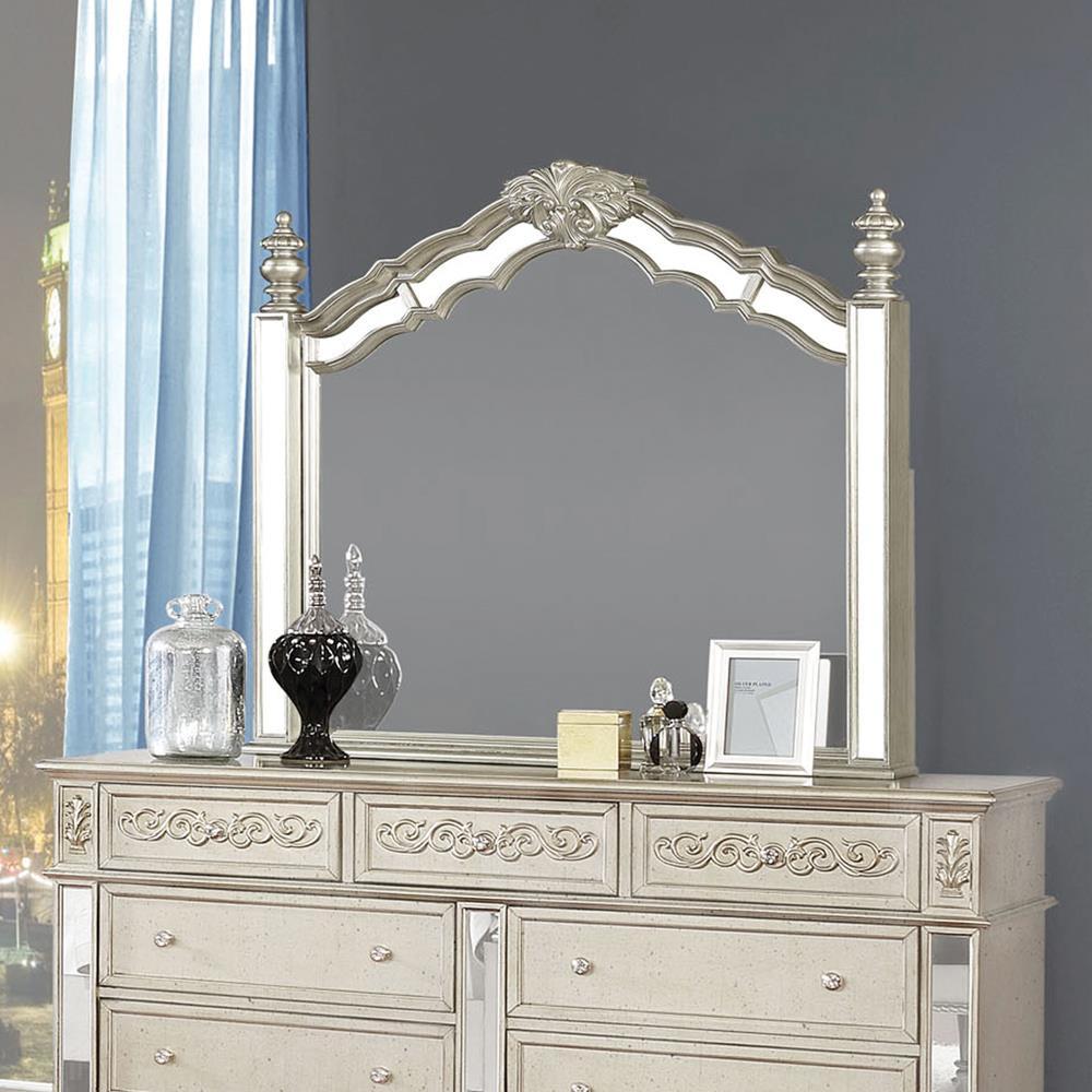 Heidi Arched Dresser Mirror Metallic Platinum - Mirror - Half Price Furniture