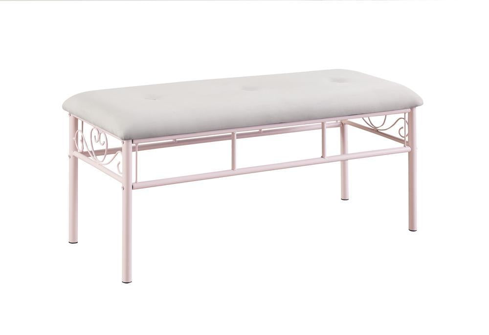 Massi Tufted Upholstered Bench Powder Pink - Half Price Furniture