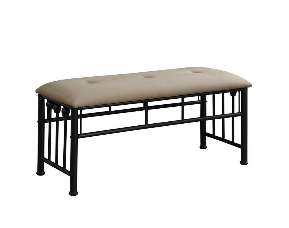 Livingston Upholstered Bench Brown and Dark Bronze - Bench - Half Price Furniture