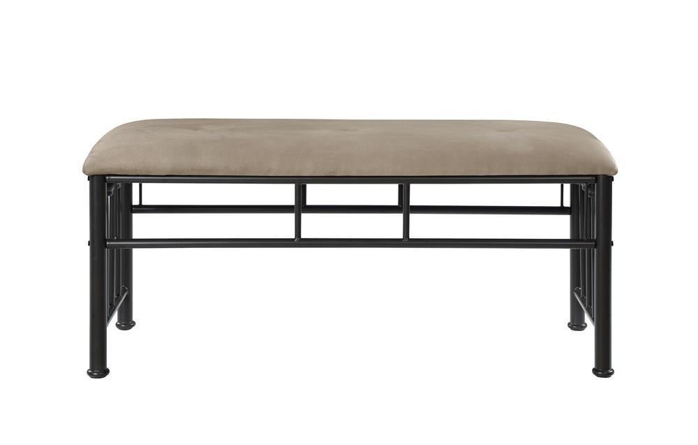 Livingston Upholstered Bench Brown and Dark Bronze - Bench - Half Price Furniture