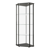 Zenobia Glass Shelf Curio Cabinet Clear and Black Zenobia Glass Shelf Curio Cabinet Clear and Black Half Price Furniture