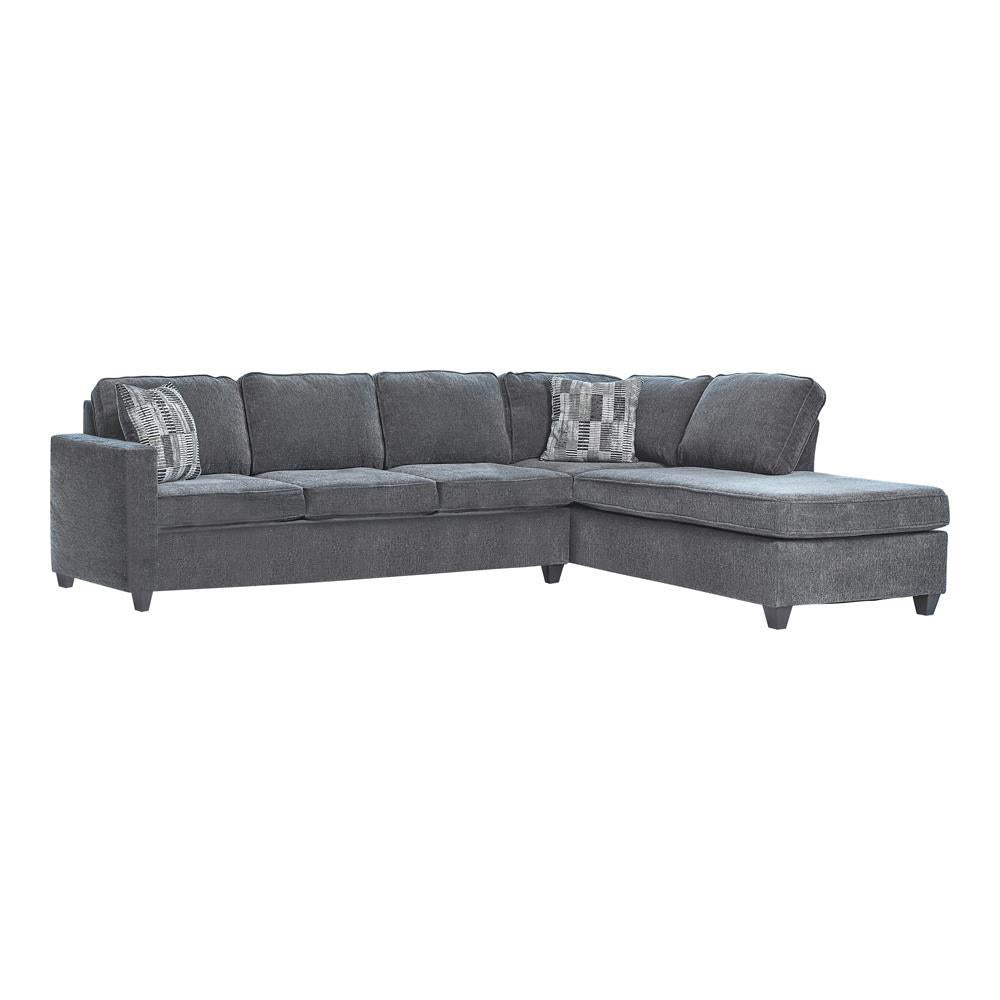 Mccord 2-piece Cushion Back Sectional Dark Grey - Sectional - Half Price Furniture