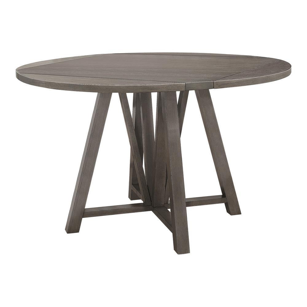 Athens Round Counter Height Table with Drop Leaf Barn Grey - Counter Height Table - Half Price Furniture
