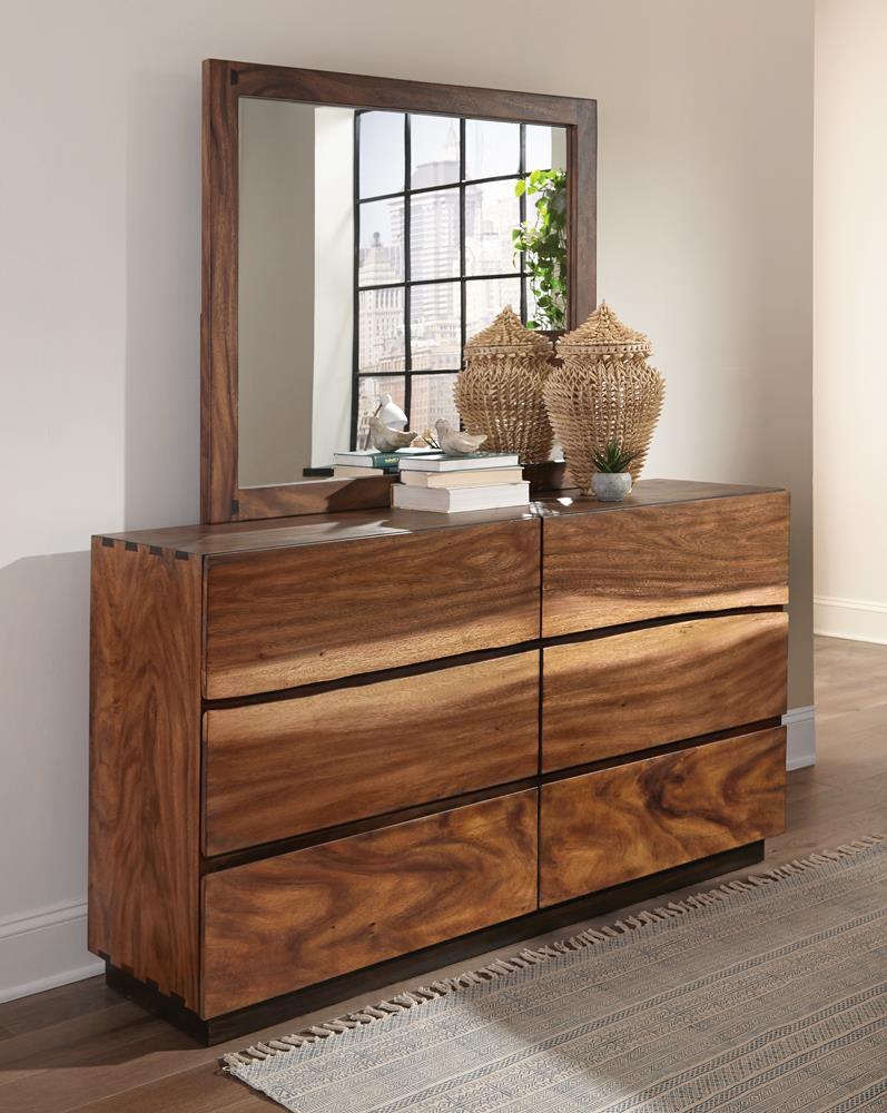 Winslow 6-drawer Dresser Smokey Walnut and Coffee Bean - Dresser - Half Price Furniture