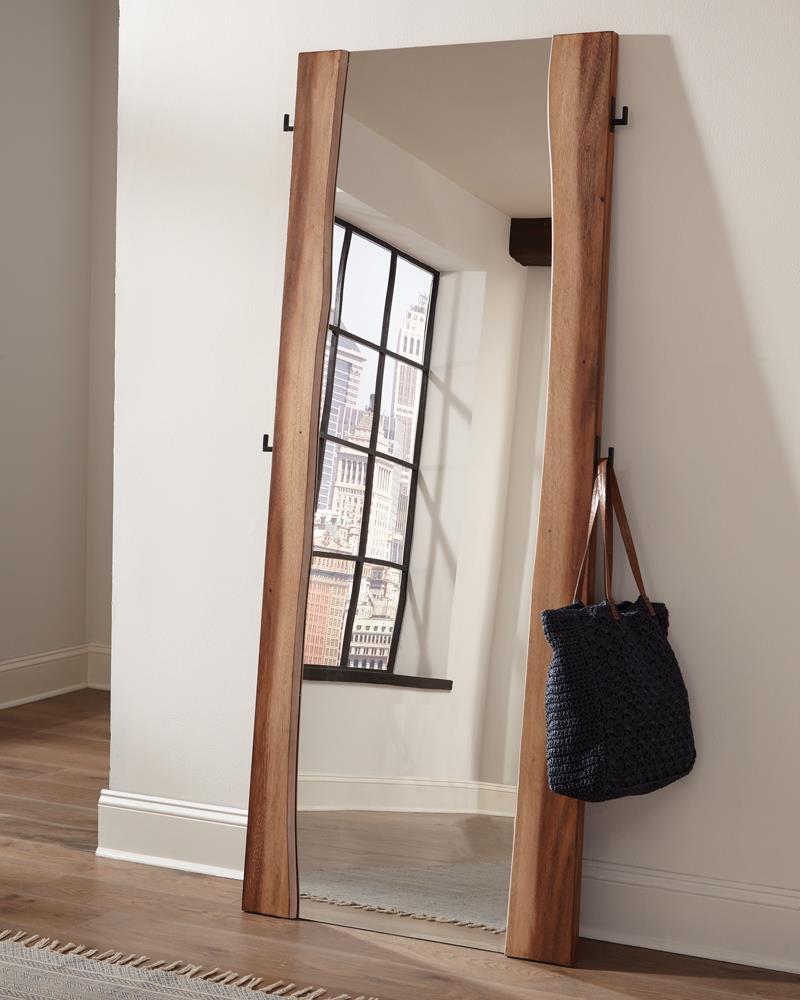 Winslow Standing Mirror Smokey Walnut and Coffee Bean - Mirror - Half Price Furniture