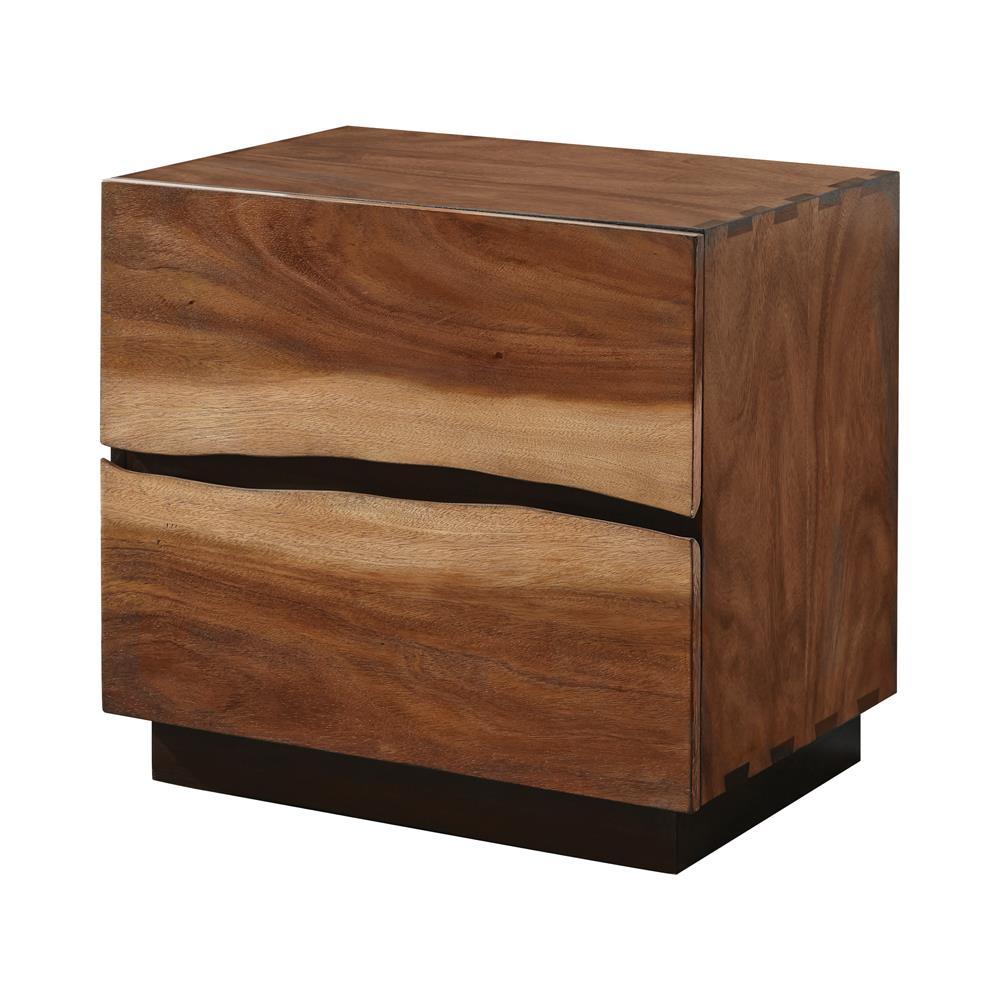Winslow 2-drawer Nightstand Smokey Walnut and Coffee Bean - Nightstand - Half Price Furniture