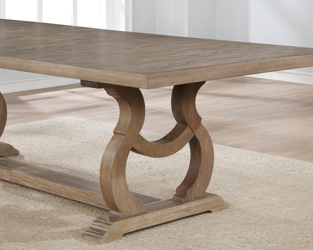 Brockway Trestle Dining Table Barley Brown - Dining Table - Half Price Furniture