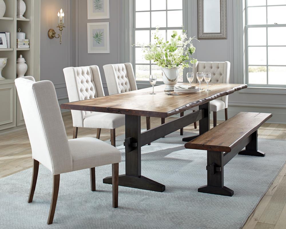 Bexley Trestle Bench Natural Honey and Espresso - Bench - Half Price Furniture