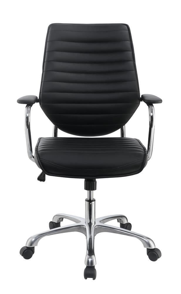 Chase High Back Office Chair Black and Chrome  Las Vegas Furniture Stores