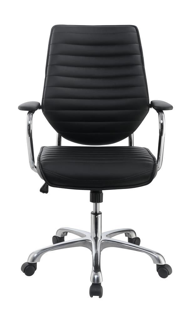 Chase High Back Office Chair Black and Chrome - Office Chair - Half Price Furniture