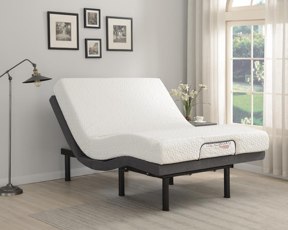 Clara Eastern King Adjustable Bed Base Grey and Black - Half Price Furniture