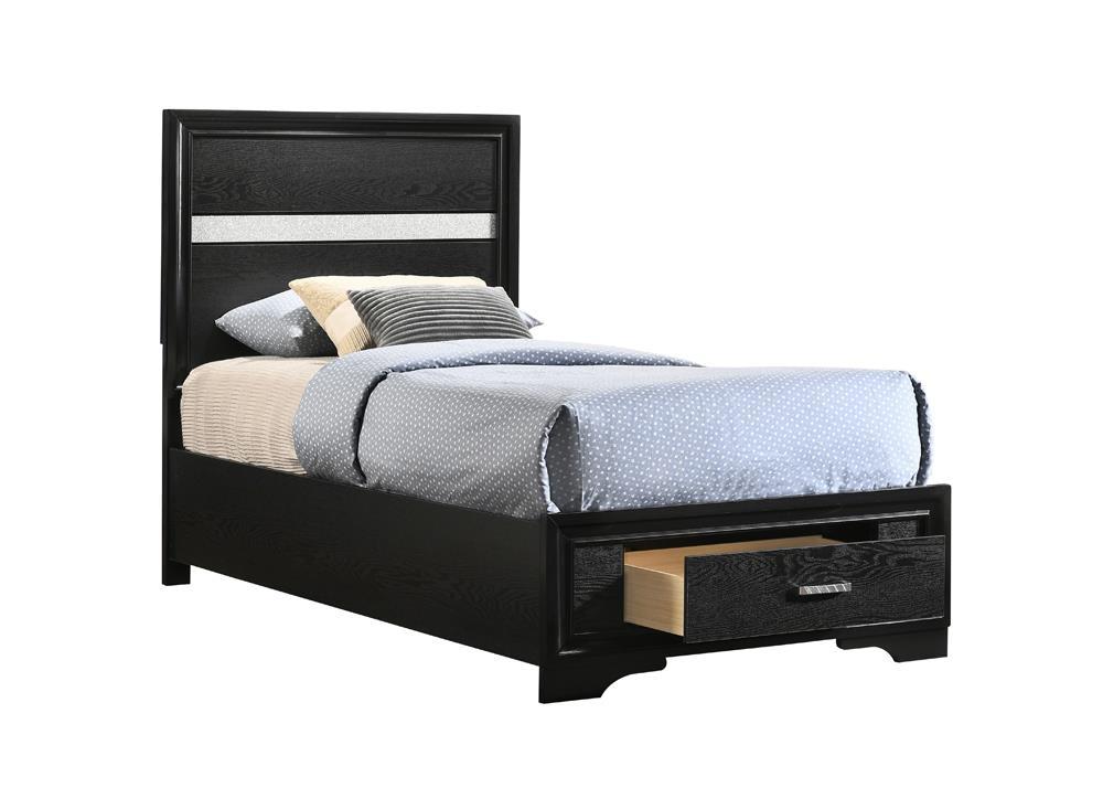Miranda Twin Storage Bed Black - Bed - Half Price Furniture