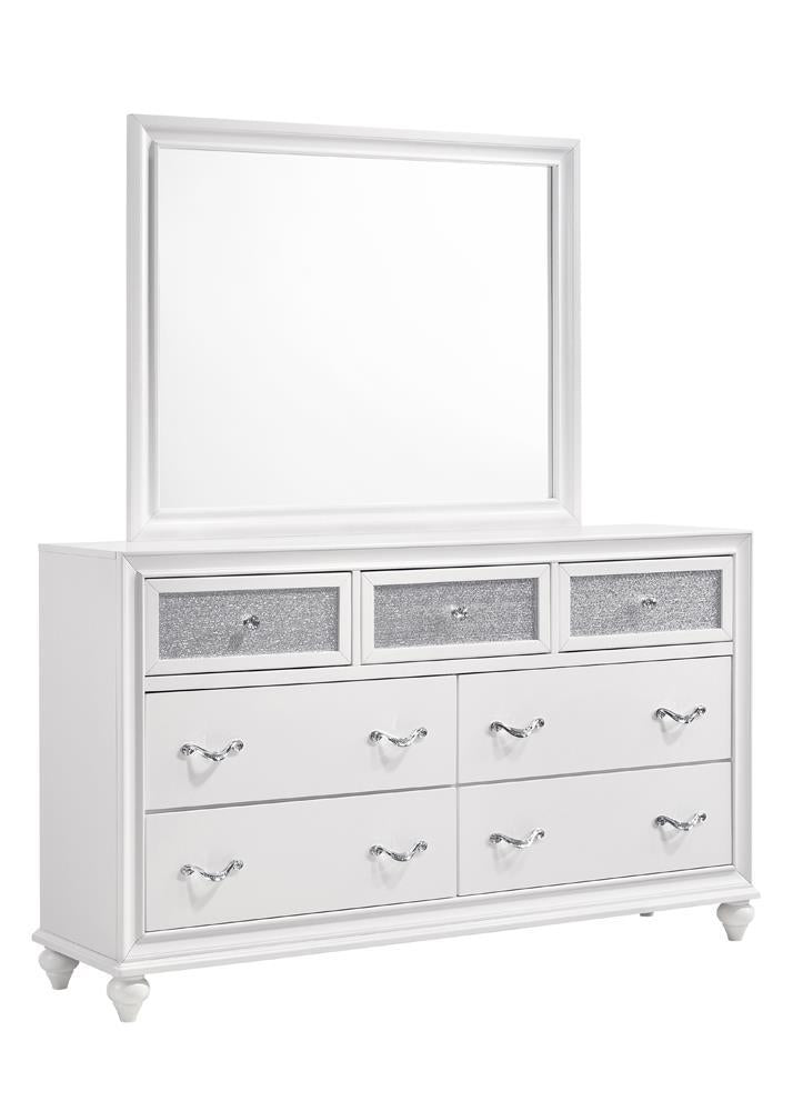 Barzini Rectangle Dresser Mirror White Half Price Furniture