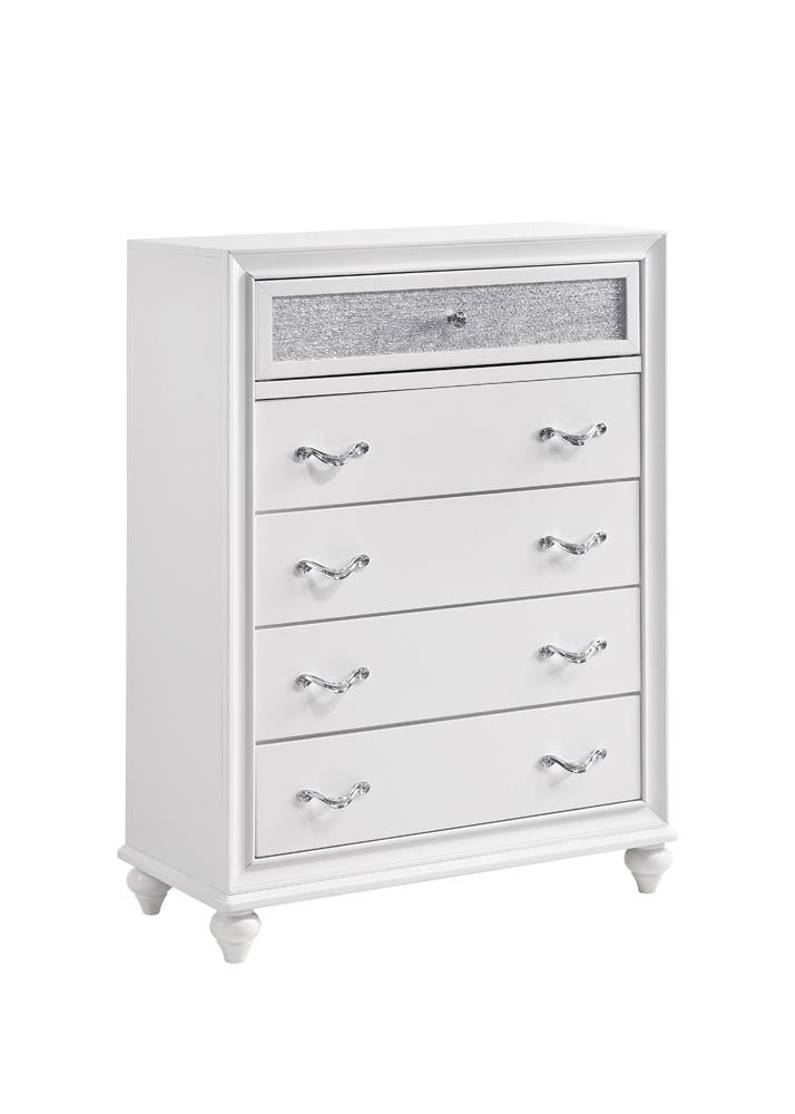 Barzini 5-drawer Chest White - Half Price Furniture