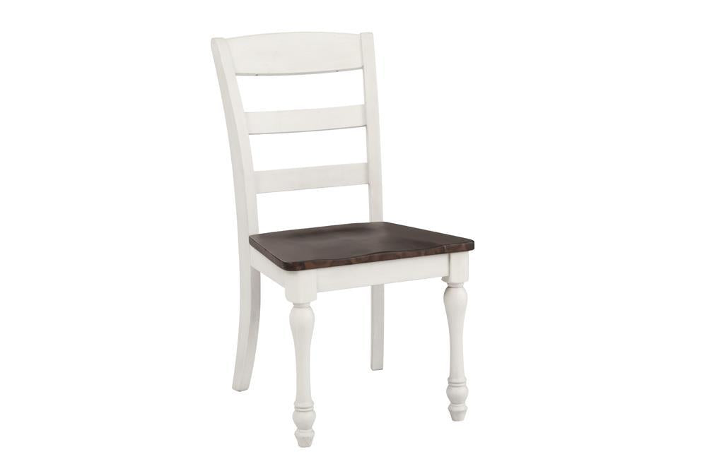Madelyn Ladder Back Side Chairs Dark Cocoa and Coastal White (Set of 2) - Dining Chair - Half Price Furniture