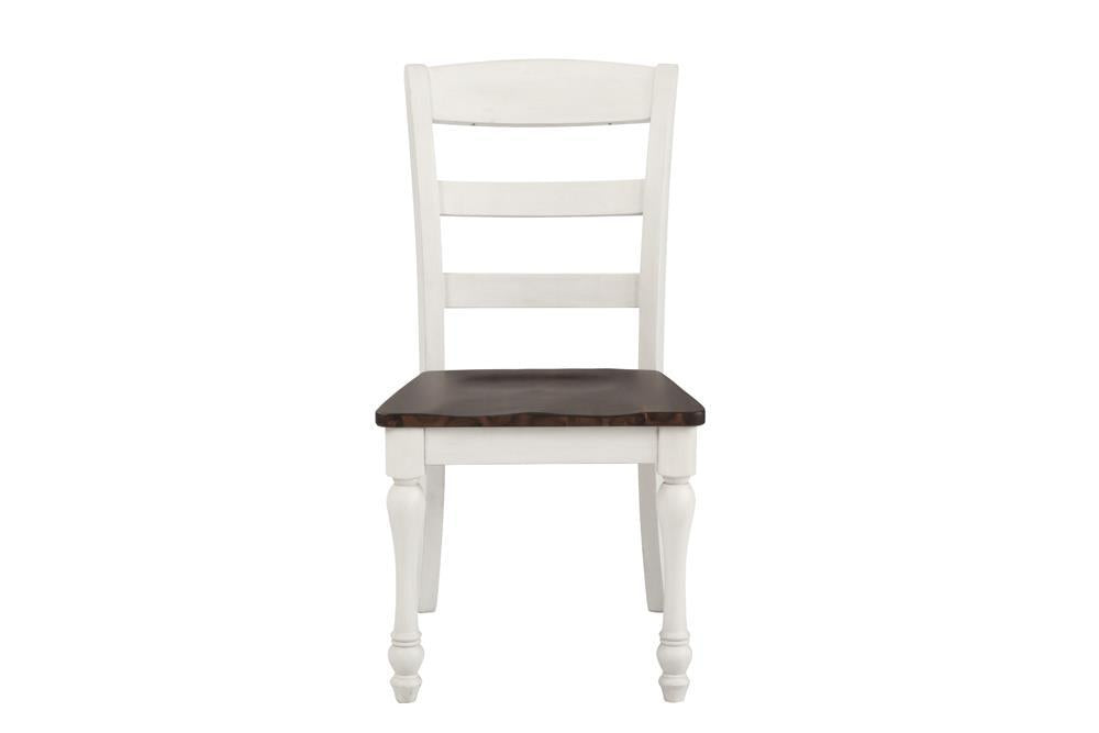 Madelyn Ladder Back Side Chairs Dark Cocoa and Coastal White (Set of 2) - Dining Chair - Half Price Furniture