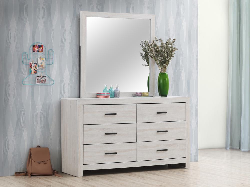 Brantford Rectangle Dresser Mirror Coastal White - Mirror - Half Price Furniture