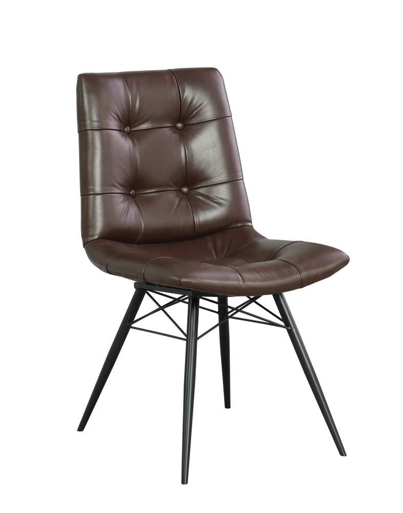 Aiken Upholstered Tufted Side Chairs Brown (Set of 4) - Dining Chair - Half Price Furniture