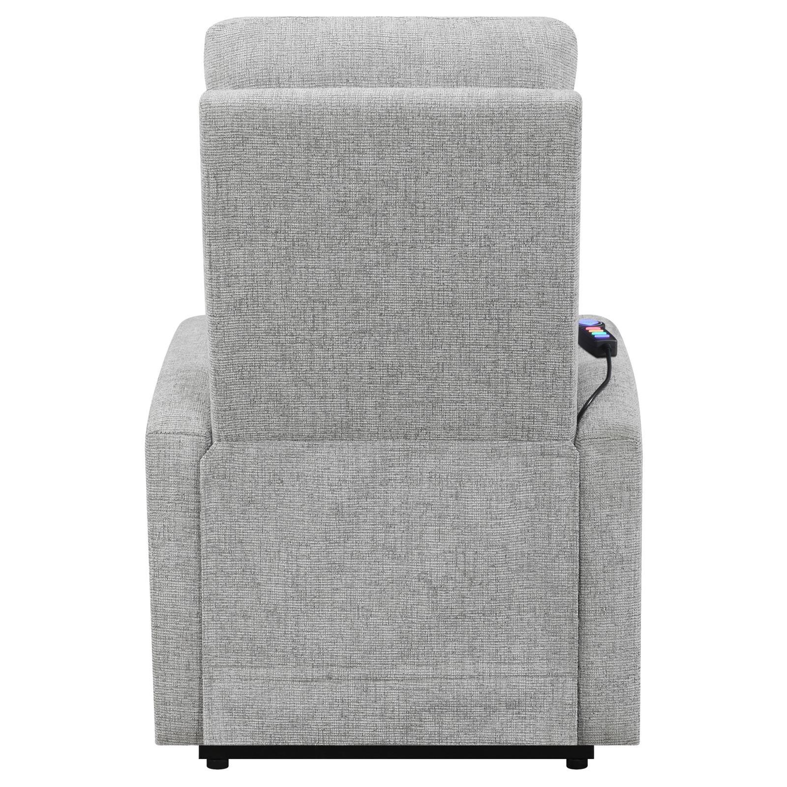 Howie Tufted Upholstered Power Lift Recliner Grey Howie Tufted Upholstered Power Lift Recliner Grey Half Price Furniture