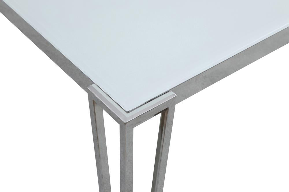 Pauline Rectangular Dining Table with Metal Leg White and Chrome - Dining Table - Half Price Furniture