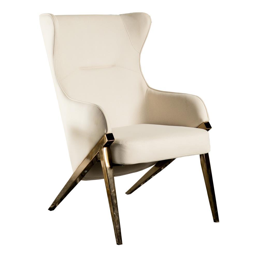 Walker Upholstered Accent Chair Cream and Bronze - Half Price Furniture