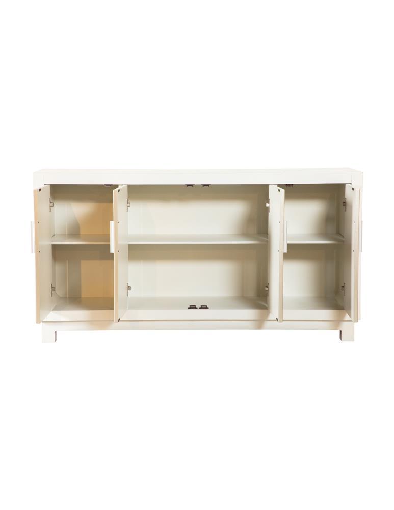 Voula Rectangular 4-door Accent Cabinet White and Gold - Accent Cabinet - Half Price Furniture