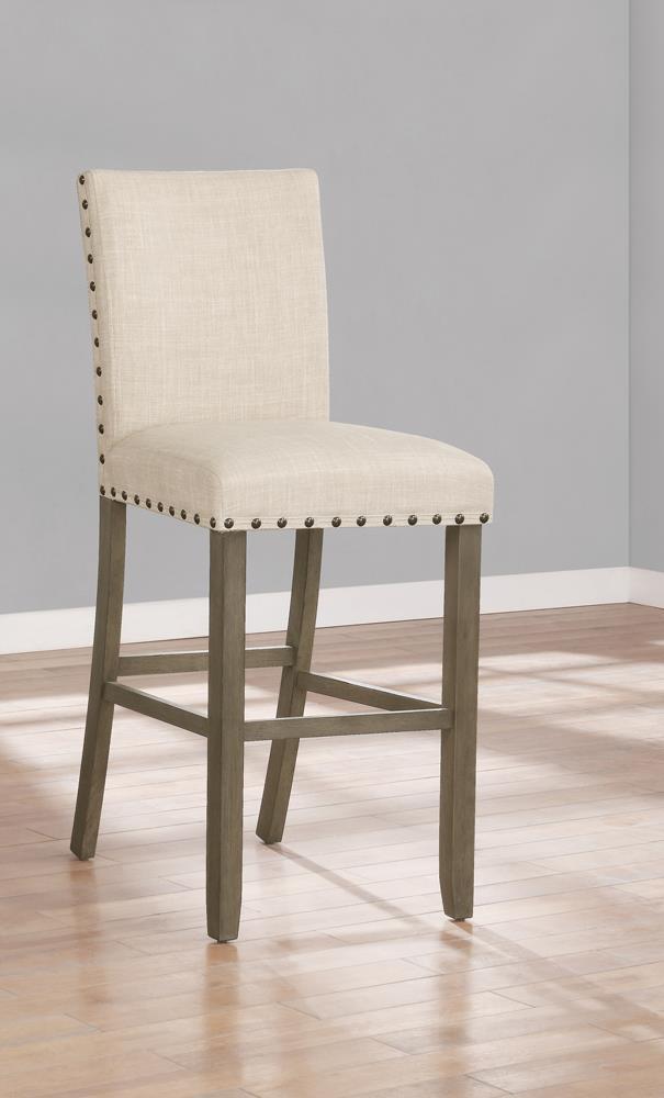 Ralland Upholstered Bar Stools with Nailhead Trim Beige (Set of 2) - Barstool - Half Price Furniture