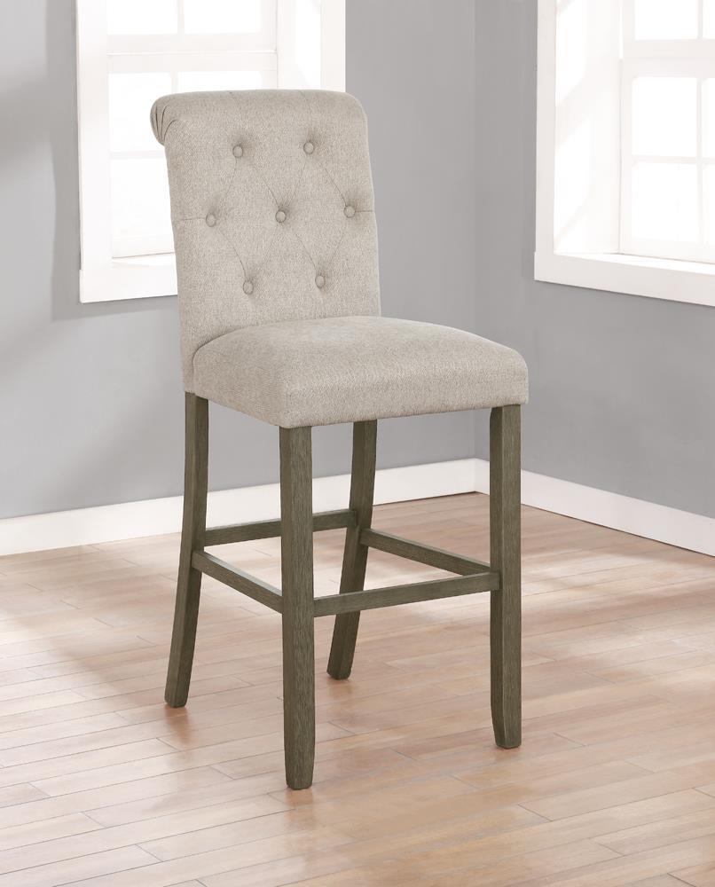 Balboa Tufted Back Bar Stools Beige and Rustic Brown (Set of 2) - Half Price Furniture
