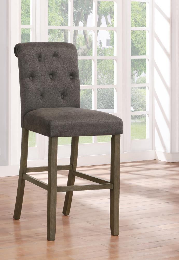 Balboa Tufted Back Bar Stools Grey and Rustic Brown (Set of 2) Half Price Furniture