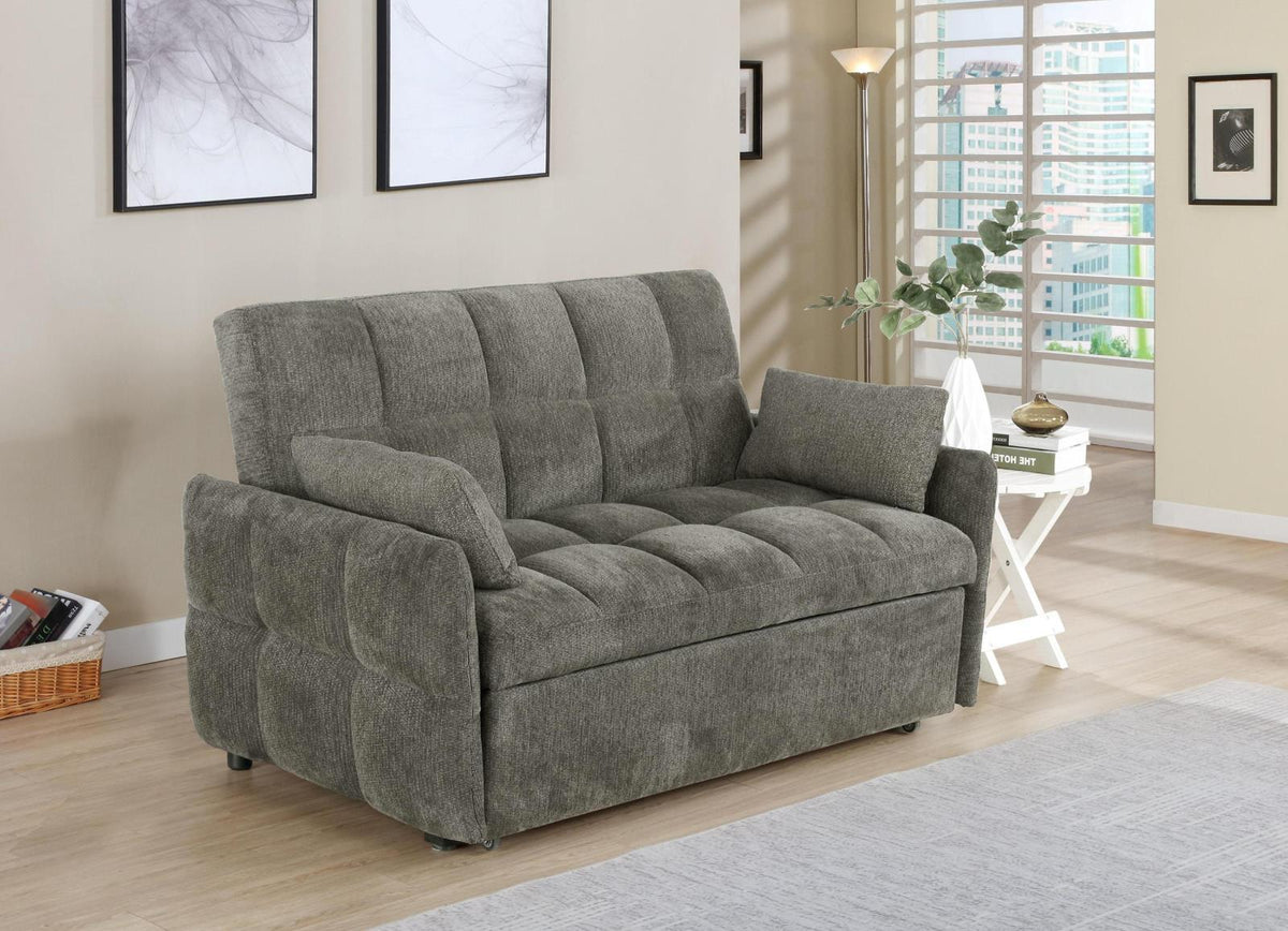 Cotswold Tufted Cushion Sleeper Sofa Bed Dark Grey Half Price Furniture