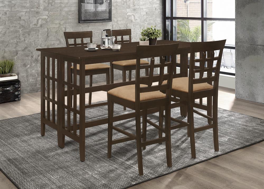 Gabriel Upholstered Counter Height Stools Cappuccino and Beige (Set of 2) Half Price Furniture