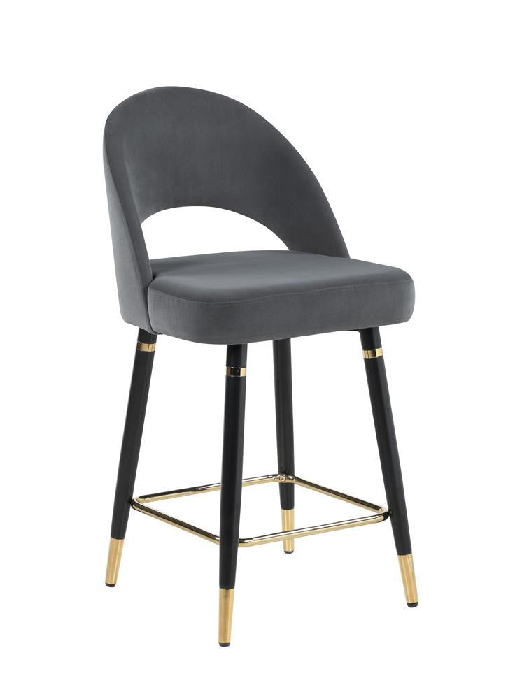 Lindsey Arched Back Upholstered Counter Height Stools Grey (Set of 2) - Barstool - Half Price Furniture