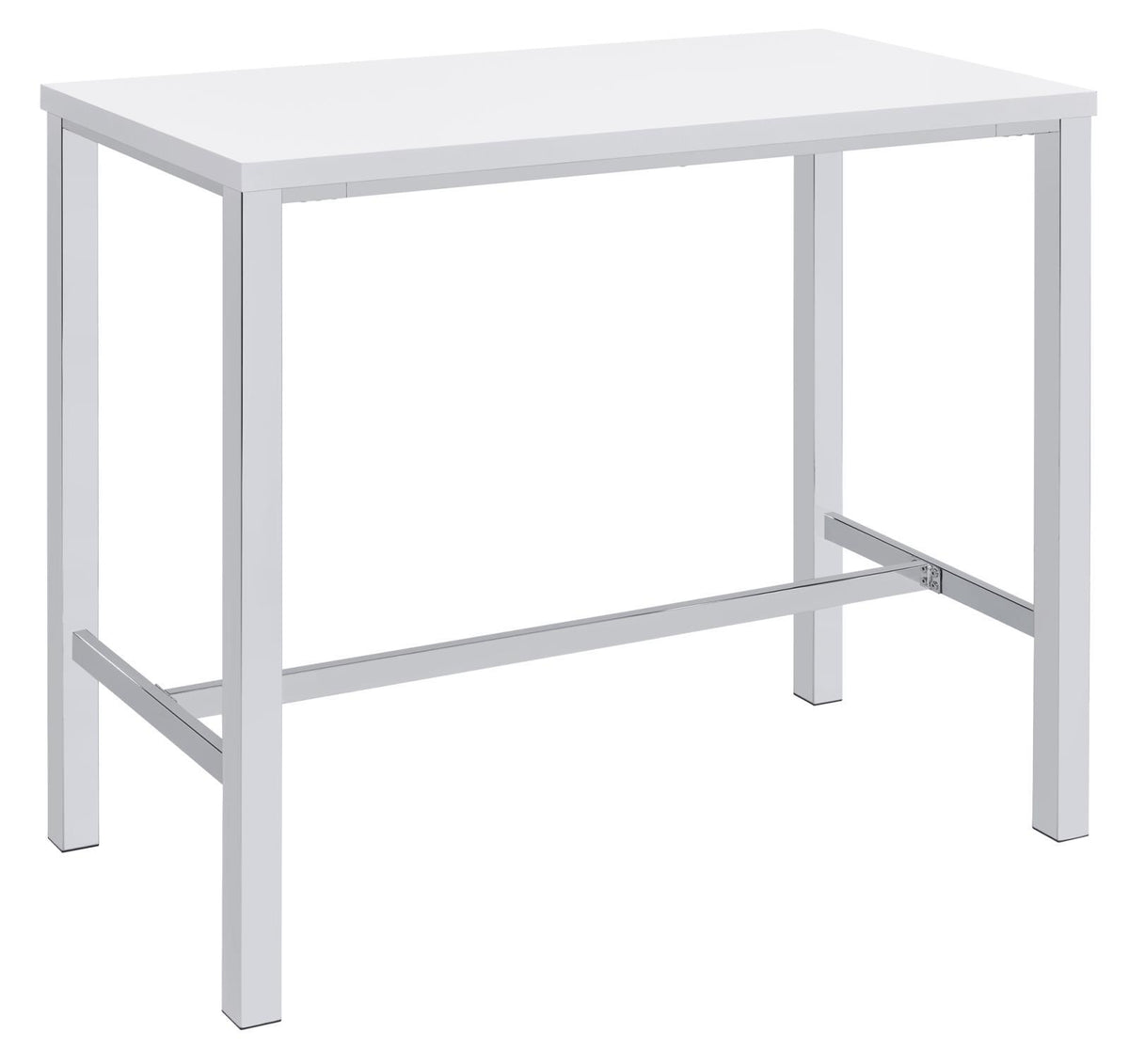 Natividad 5-piece Bar Set White High Gloss and Chrome - Dining Room Set - Half Price Furniture