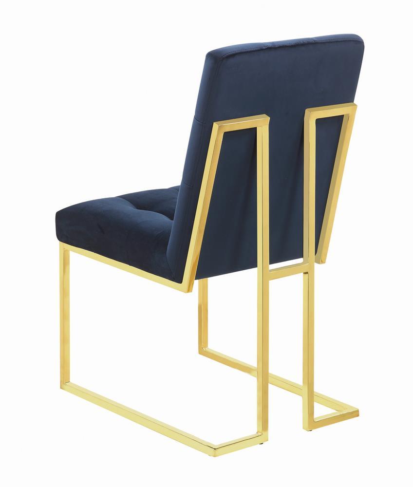 Cisco Tufted Back Side Chairs Ink Blue (Set of 2) - Dining Chair - Half Price Furniture