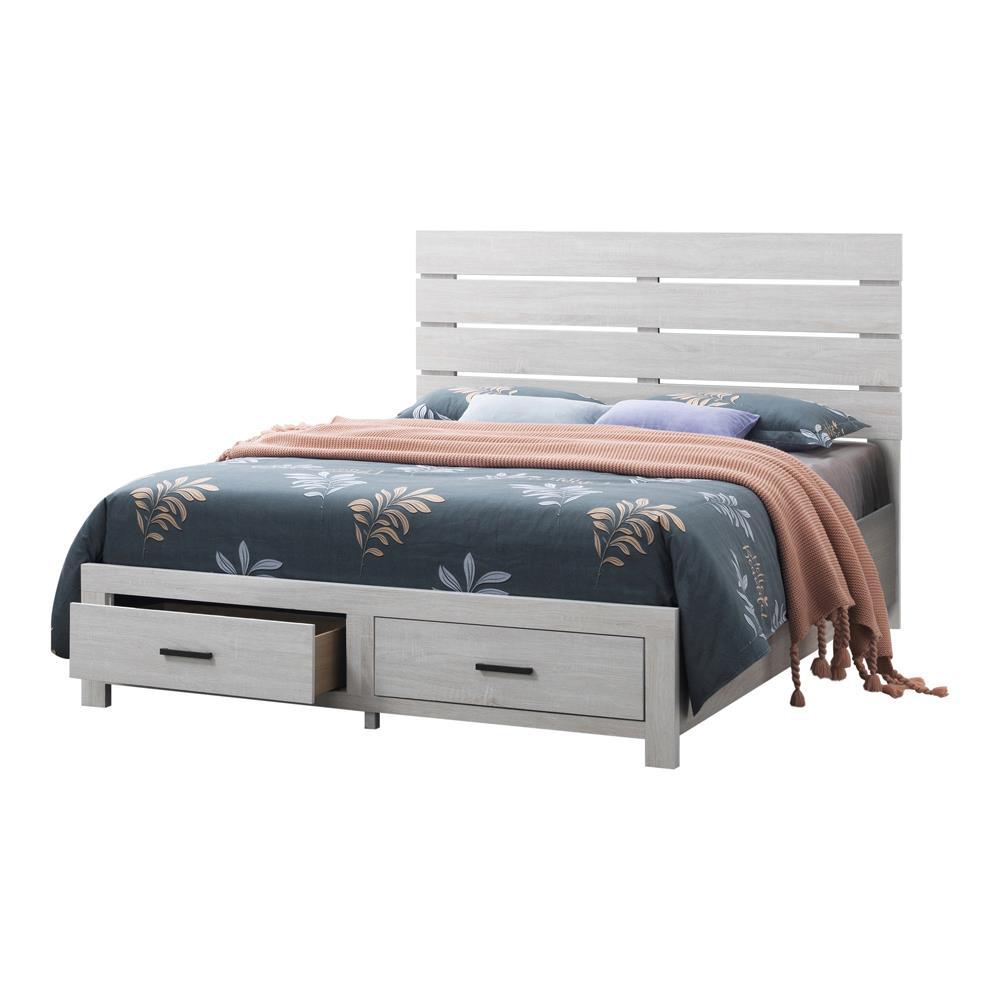 Brantford Eastern King Storage Bed Coastal White - Bed - Half Price Furniture