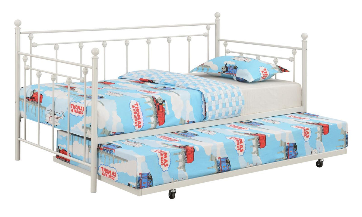 Nocus Spindle Metal Twin Daybed with Trundle Half Price Furniture